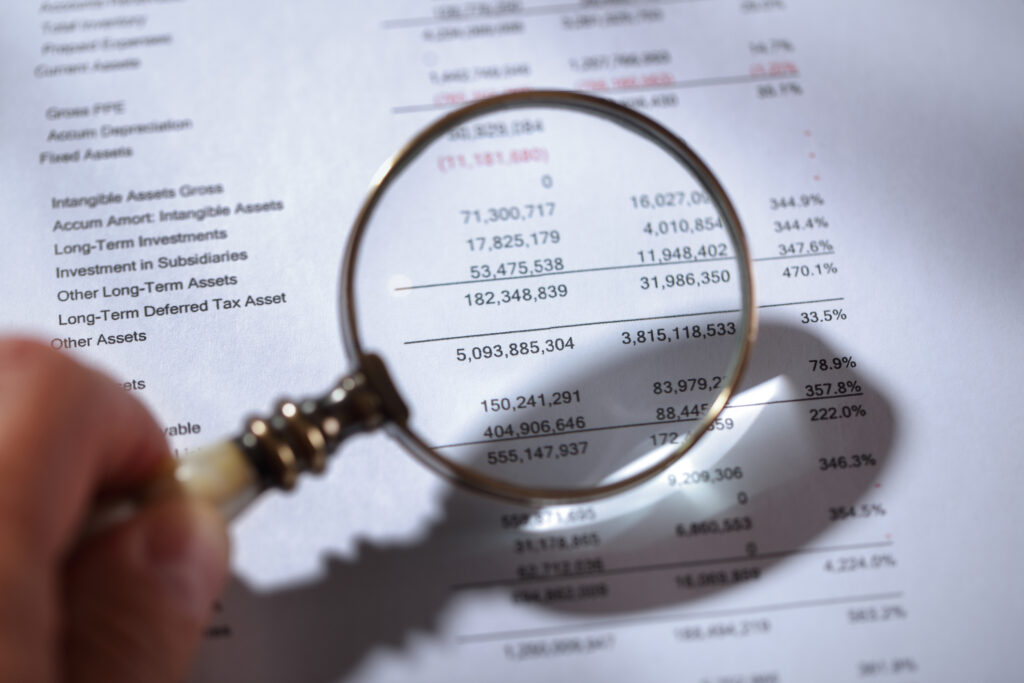 financial statements under a magnifying glass