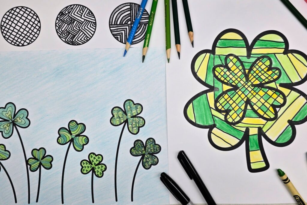 shamrock zentangle complete horiz kids activities blog