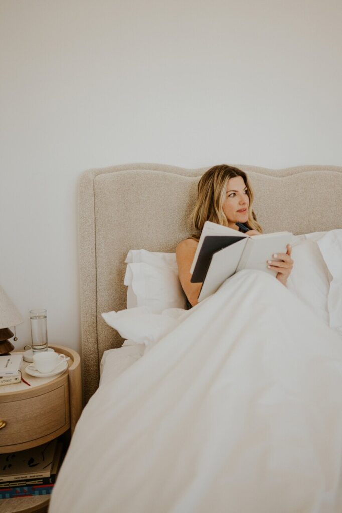 inge theron journaling in bed wind down routine 865x1298